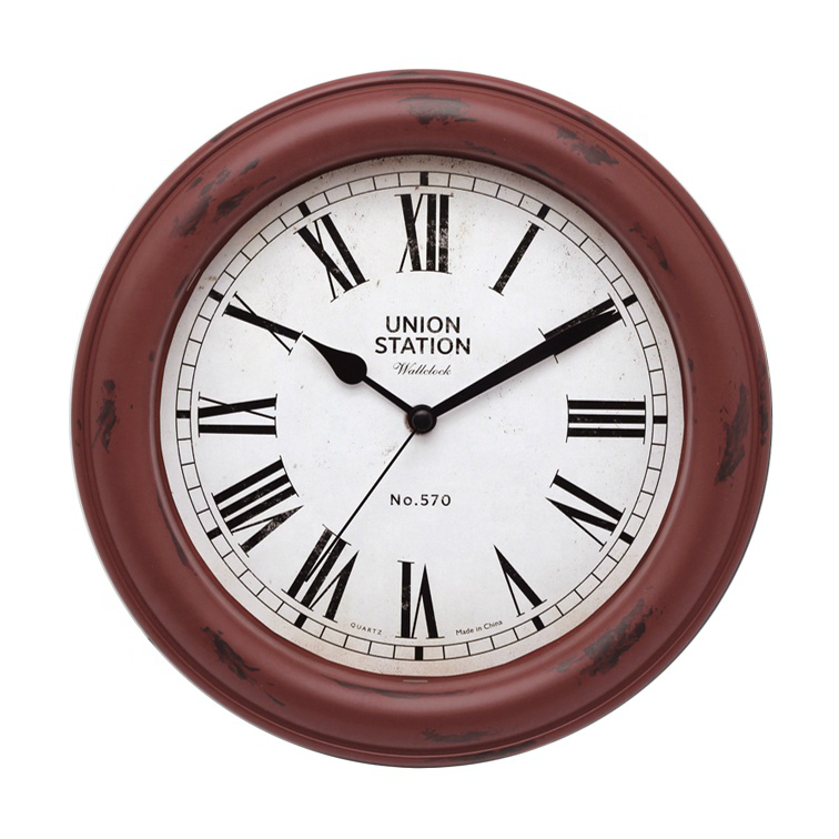 Hot-selling promotional 8 inch Red Antique Simple Design Wall Clock