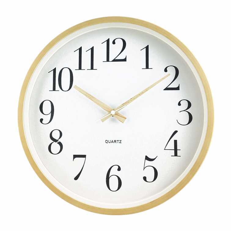 12 inch Best Seller Wall Clock Plastic Brush Wood Grain Frame