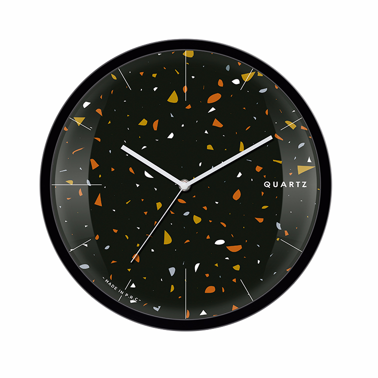 Classic black plastic clock with waterstone design home decoration