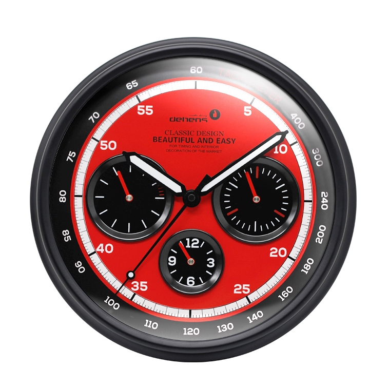 Deheng 13 inch wholesale decorative wall clock luxury wrist watch wall clock with thermometer