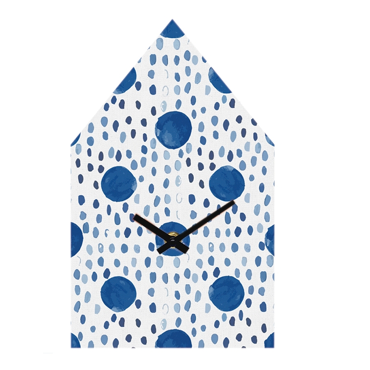 Blue Water Drop Clock Dial Design Wooden Decorative Quartz Clock