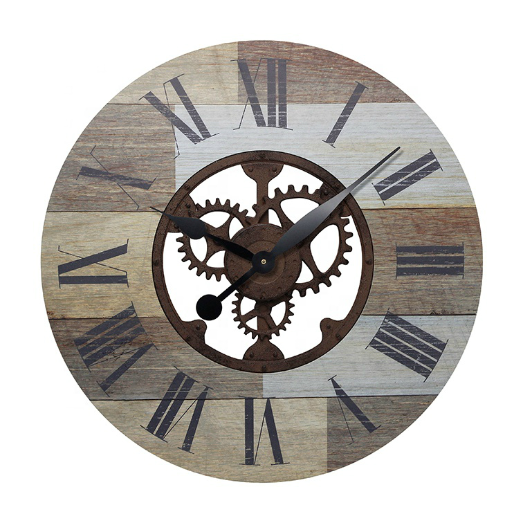 20 inch MDF Antique Spurt Draws Skeleton Gear Sublimation Art MDF Wall Clock