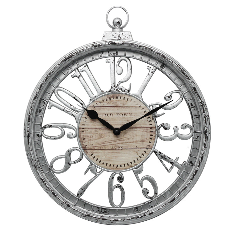 18 inch Antique European style Wall Clock Plastic Framed with Clock Face digitally hollow