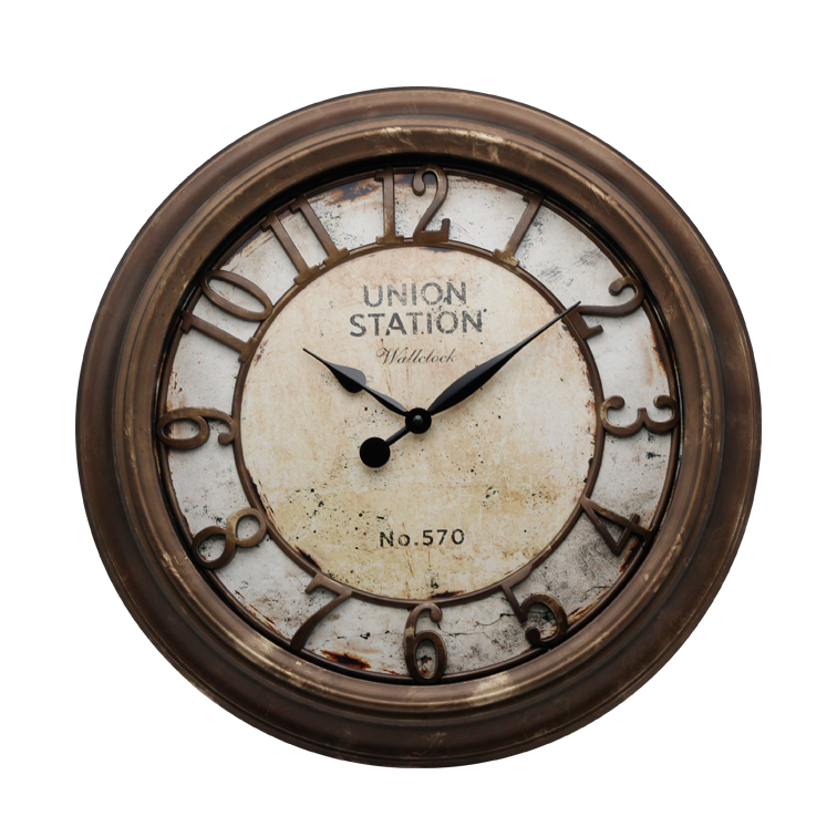 Antique Design Round Custom Wall Clock Plastic Framed with Braille dial