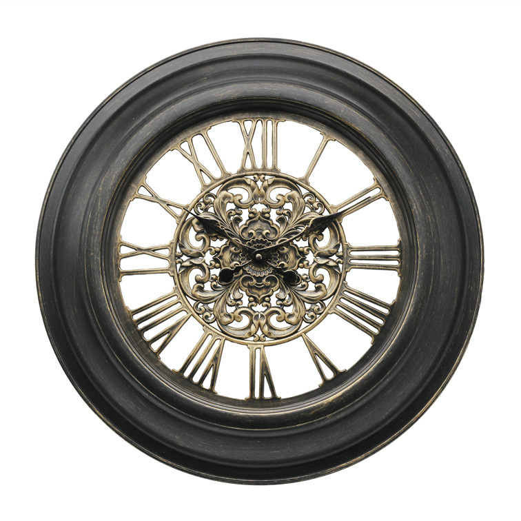 20 inch Broad-Brimmed Home Wall Clock Plastic Antique Style Clocks