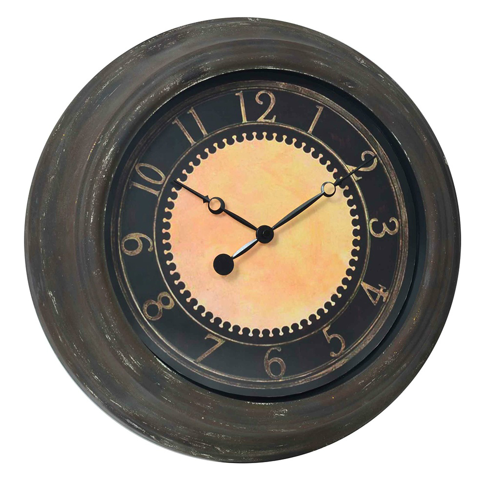 DEHENG Large Size Dark Dial Retro Quartz Wall Clock