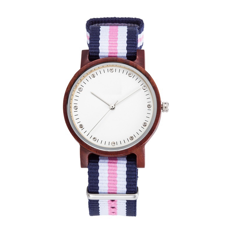 Custom Wood Watch Case Logo Unisex Wristwatches Wood Watch Bamboo with Diamond