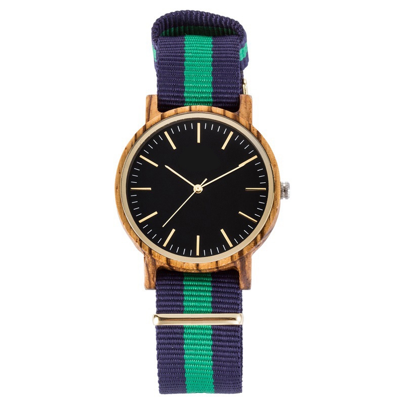 OEM Logo Wristwatches Men Wood Watch Army Sport Watch Nylon Color Strap Watches Sport Watch