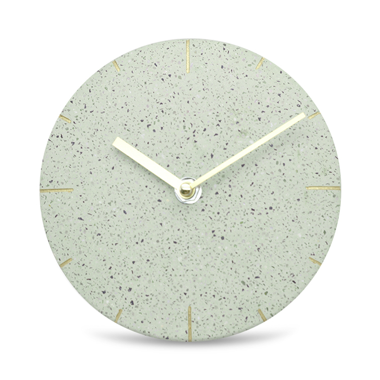 Creative Designer Table Clocks Green Terrazzo Clock