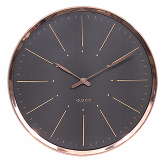 13 inch Aluminum Metal Frame Rose Gold Wall Clock for Living Room