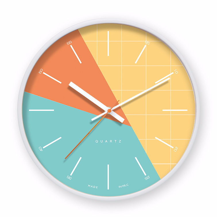 12inch Geometry Design Simple Style Wood Nordic Wall Clock