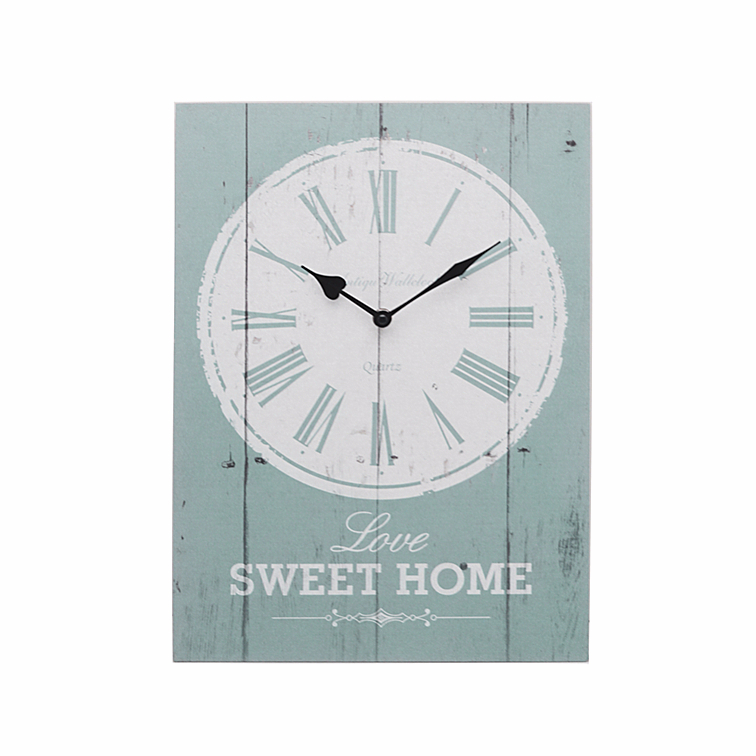MDF square shape farm series wooden wall clock