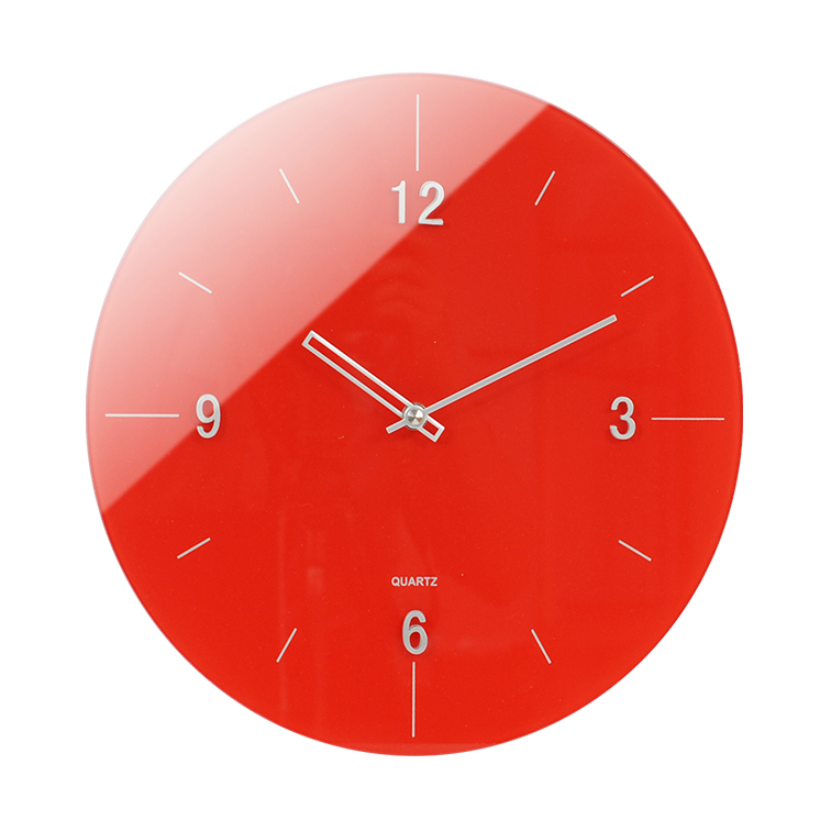 12 inch Embossed Number Clear Stained Glass Wall Clock