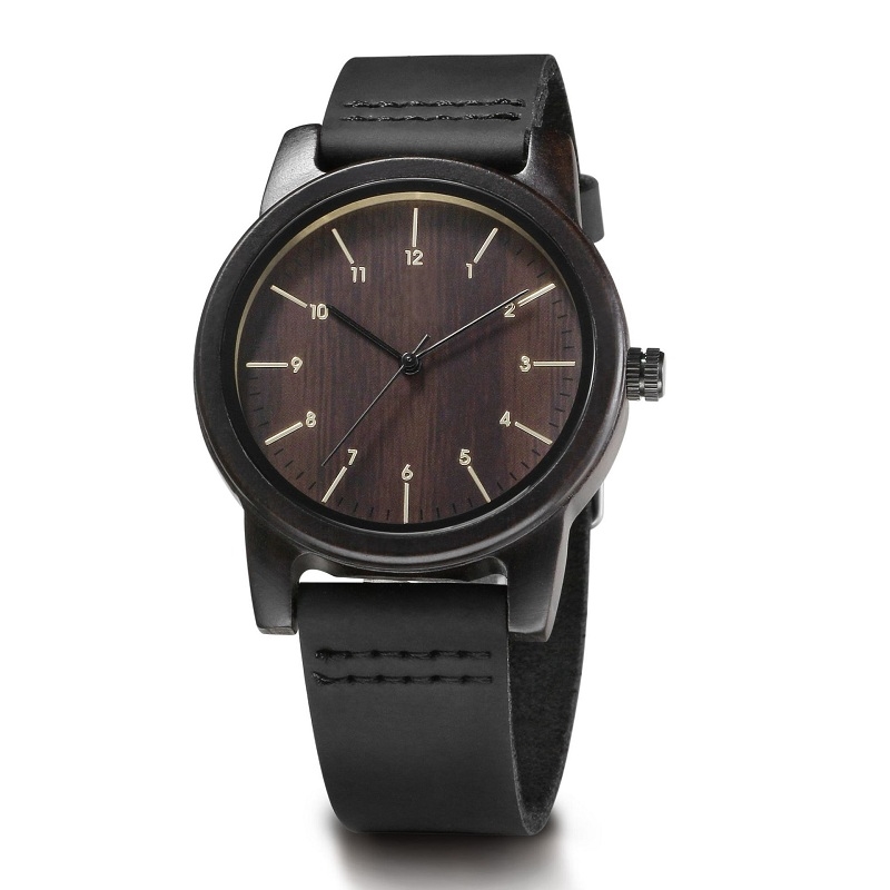Men Business Style Wooden Watches Cheap pu Leather Watch Band Wood Leather Watch Strap Wood Wristwatch