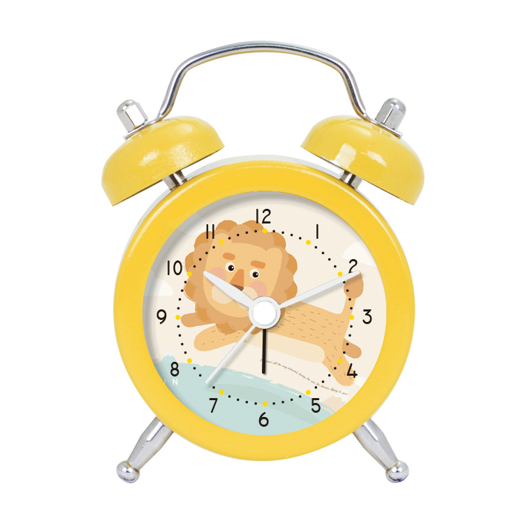 2 inch Yellow Cartoon Lion Designed to Accept Custom Desk Alarm Clock for Children